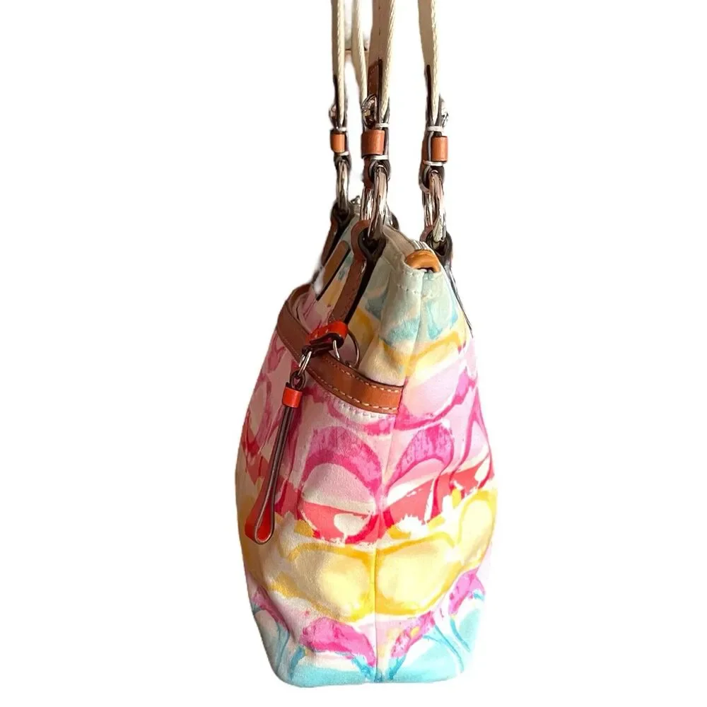 COACH 11755 Watercolor Scribble Mini Tote Hamptons Bag Pastel - Picture 4 of 11
